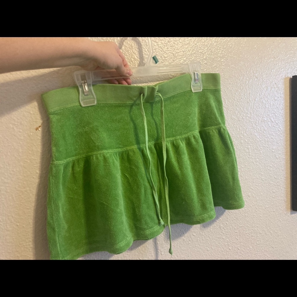 Authentic vintage Green juicy couture skirt and hoodie set